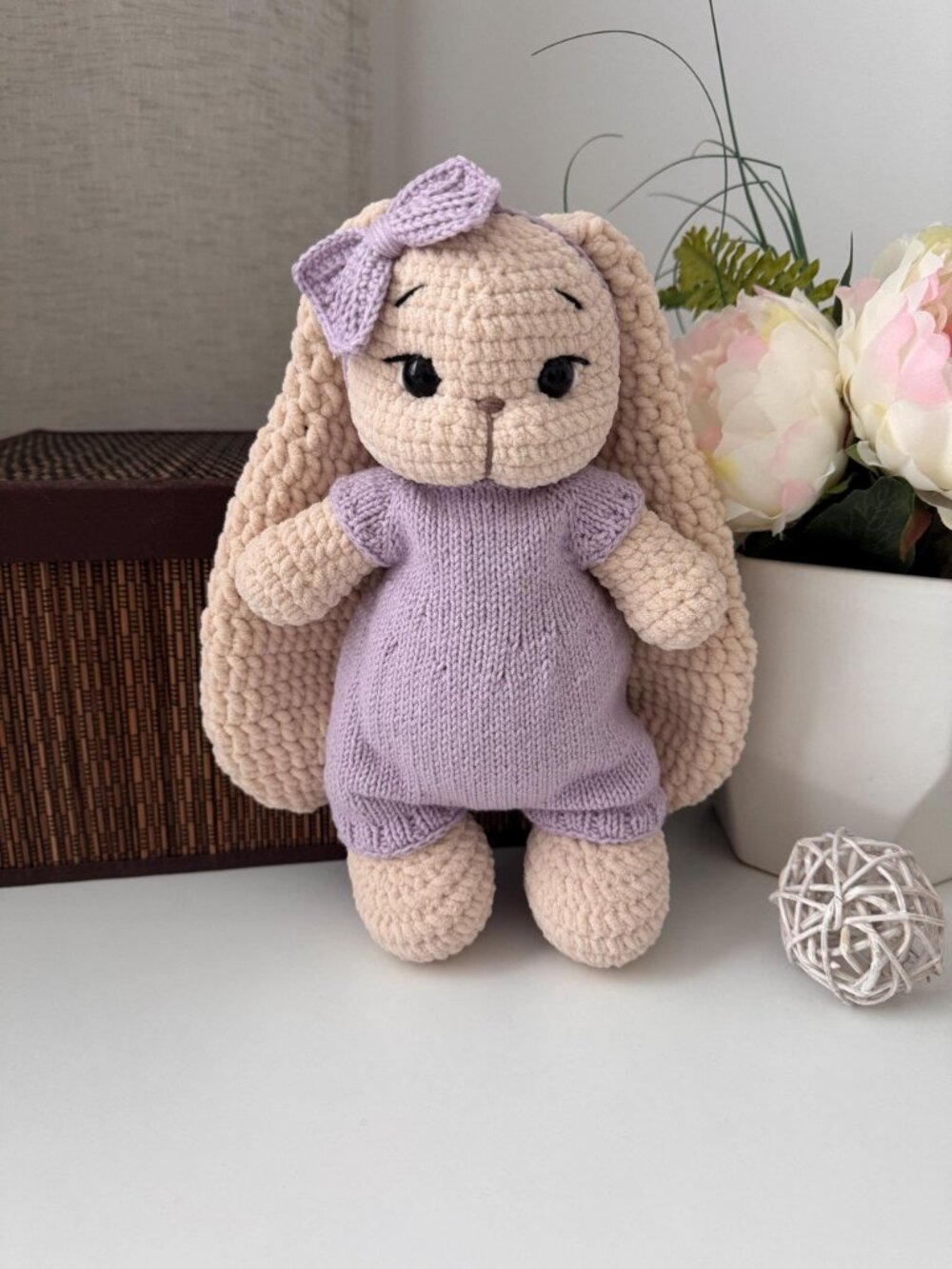 Handmade Crochet Bunny Amigurumi Plush Toy, Soft Knit, Nursery Decor, Keepsake - Picture 5 of 6